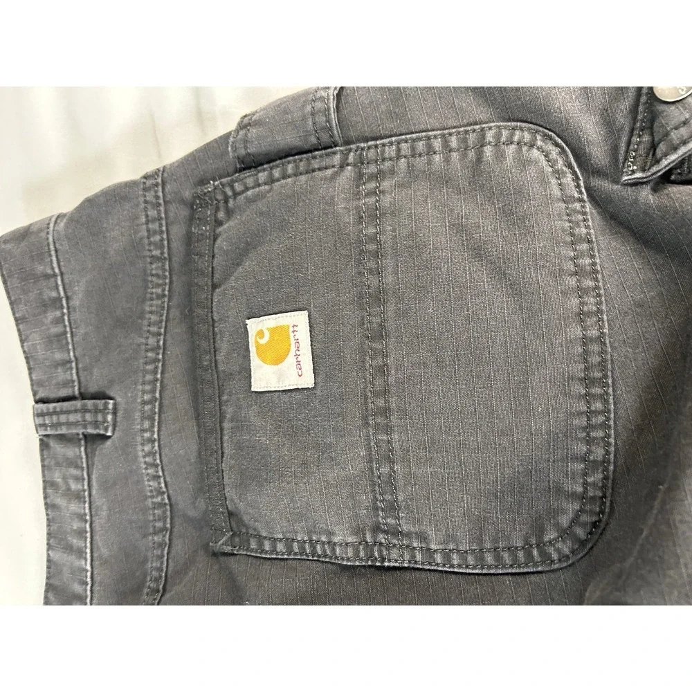 Carhartt Relaxed Fit Cargo Work Pants‎ Mens 36x32 Black Ripstop Utility Outdoor